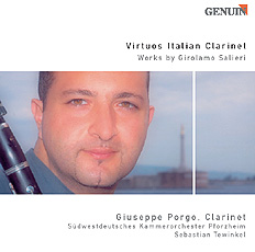 Virtuoso Italien Clarinet CD album cover 'Virtuoso Italien Clarinet' (GEN 85053) with Giuseppe Porgo ...