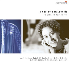 Fantasias for Harp CD album cover 'Fantasias for Harp' (GEN 03025) with Charlotte Balzereit