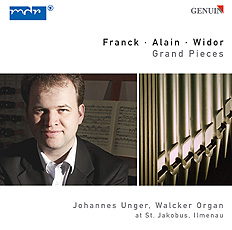 Franck – Alain – Widor CD album cover 'Franck – Alain – Widor' (GEN 86073) with Johannes Unger