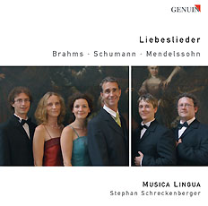 Liebeslieder CD album cover 'Liebeslieder' (GEN 86079) with Musica Lingua, Stephan Schreckenberger