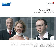Georg Göhler (1874-1954) CD album cover 'Georg Göhler (1874-1954)' (GEN 87089) with Antje Perscholka, Henryk Böhm, Hendrik Bräunlich
