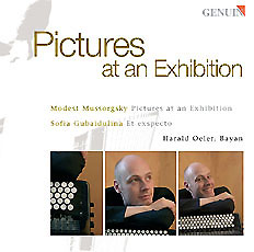 Pictures at an Exhibition CD album cover 'Pictures at an Exhibition' (GEN 87523) with Harald Oeler