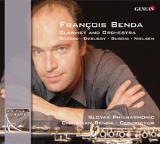 Clarinet and Orchestra CD album cover 'Clarinet and Orchestra' (GEN 88128) with François Benda, Christian Benda, Slowakische Philharmonie