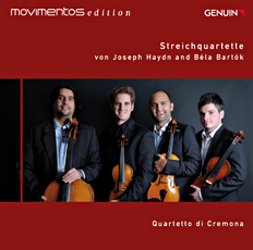 String Quartets by Joseph Haydn and Béla Bartók CD album cover 'String Quartets by Joseph Haydn and Béla Bartók' (GEN 10172 ) with Quartetto di Cremona