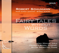 CD album cover 'Fairy Tales Without Words' (GEN 17485) with Jürg Dähler, François Benda, Gilles Vonsattel