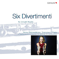 Six Divertimenti CD album cover 'Six Divertimenti' (GEN 22560) with Anna Zhitnukhina, Hayley Bullock, Svetlana Ramazanova ...