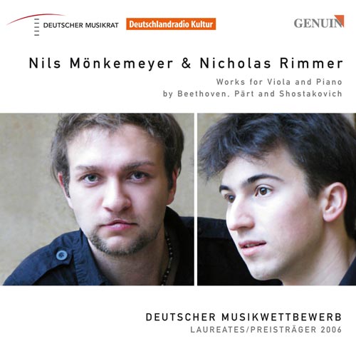 Works by L. van Beethoven, D. Schostakowitsch and A. Pärt CD album cover 'Works by L. van Beethoven, D. Schostakowitsch and A. Pärt' (GEN 88115) with Nils Mönkemeyer ...