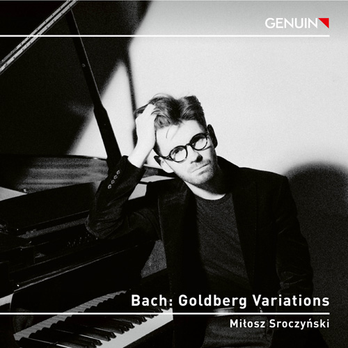 CD album cover 'Bach: Goldberg Variations' (GEN 26957) with Miłosz Sroczyński