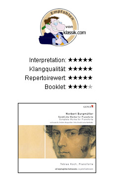 Tobias Koch honoured by klassik.com for the second time! Burgmüller CD Receives Honour